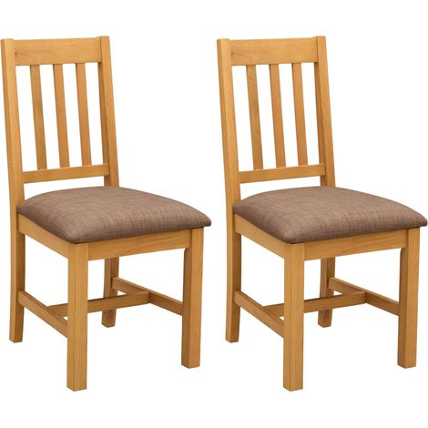 vidaXL Silla de comedor VENLO 2 uds. Madera de Roble Sólido (1/2)