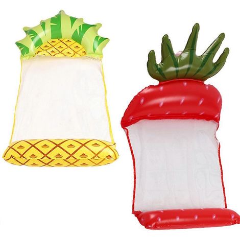 Lot de 2 hamacs gonflables pour piscine, motif fruits, chaise flottante confortable pour adultes et enfants - Style 6 (1/5)