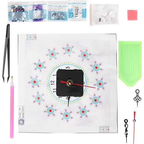 Kit de Peinture Diamant Horloge Silencieuse DIY - Décoration Murale pour Salon DZ247 (1/5)
