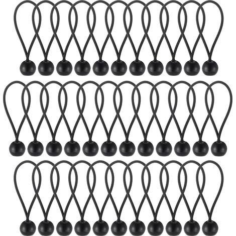 Lot de 35 tendeurs élastiques avec boules, boules élastiques portables et résistantes, en polypropylène et latex tressé, pour bâches, tentes et matériel de camping.