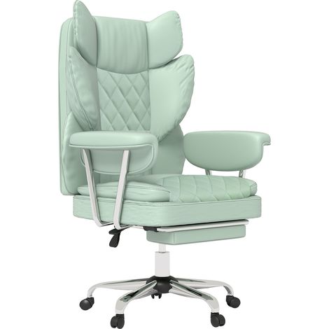 Levede Office Desk Chair Big and Tall for Heavy People with Footrest PU Green