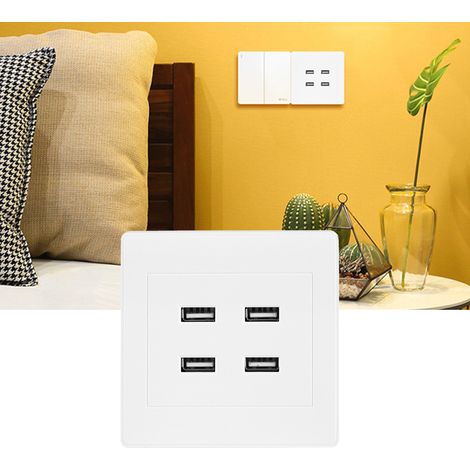 Prise Murale 4 Ports USB 5V - Chargeur Secteur pour Bureau et Maison (110-250V)