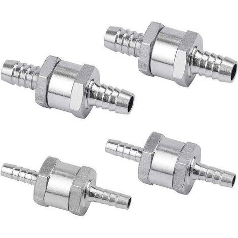 Set de 4 Clapet Anti-retour Gasoil 6/8/10/12mm, Valve à Carburant en Alliage d'aluminium avec Flèche pour pour Essence Diesel Voiture Bateau Moto (1/5)
