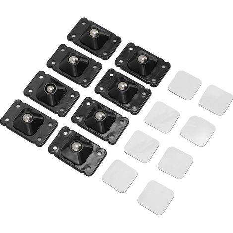 Mini roulettes adhésives pivotantes à 360° pour mini-boîtes de rangement de meubles, noires