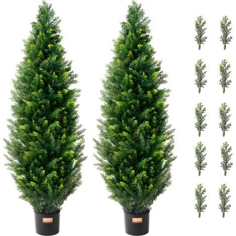 Arbre Topiaire Artificiel Cèdre - Lot de 2 - 121 - 9 cm (1/5)