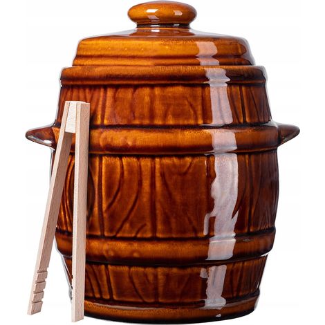 KADAX Barile per marinata di cetrioli con pinze 5L (1/5)