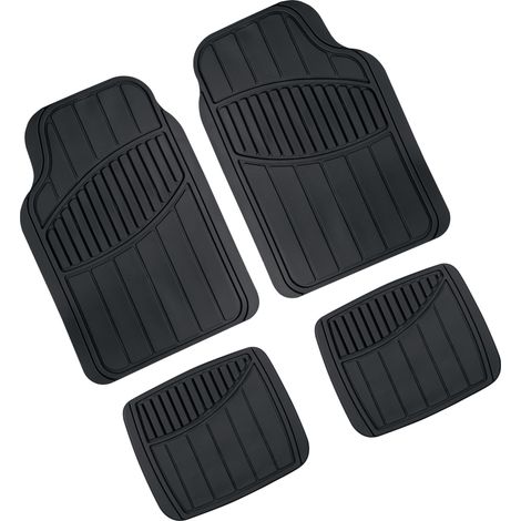 Kyoto, serie tappeti universali in pvc 4 pezzi - Nero (1/2)