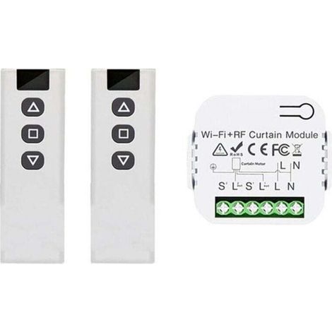 Interrupteur Volet Roulant Connecté WiFi 433Mhz Compatible Smart Life Avec Télécommande 2 Canaux (1/4)