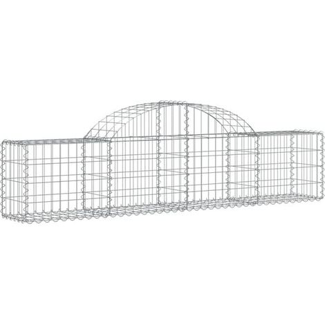 Cage en gabion arquée, 200x30x40/60 cm, fer galvanisé. (1/5)