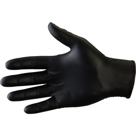 McAlpine Biodegradable Powder-Free Black Nitrile Gloves Large Box of 100