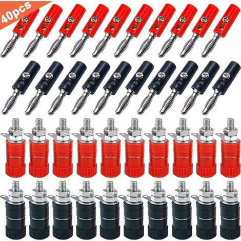 40-teiliges Premium-4-mm-Bananenstecker-Anschlussset für Lautsprecher und Audio-/Video-Receiver (1/4)
