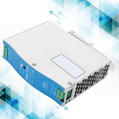 BERM@NDR-75-24 Alimentation à découpage 75 W 24 V sur rail DIN 3,2 A pour armoire de commande industrielle, pilote d'automate programmable, tension d'entrée capteur 100-240 V CA (1/5)