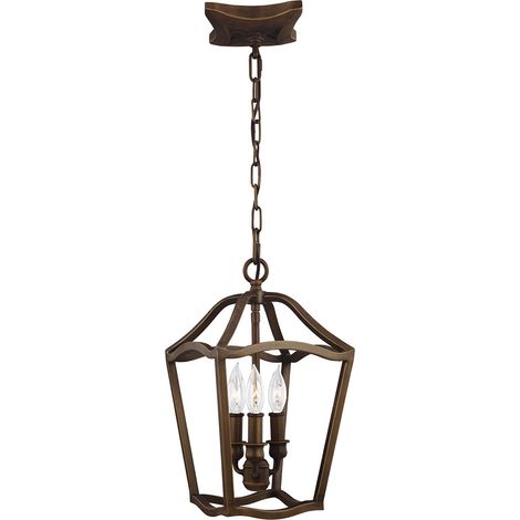 Elstead Yarmouth - Luminaire suspendu à 3 ampoules, laiton vieilli peint (1/4)