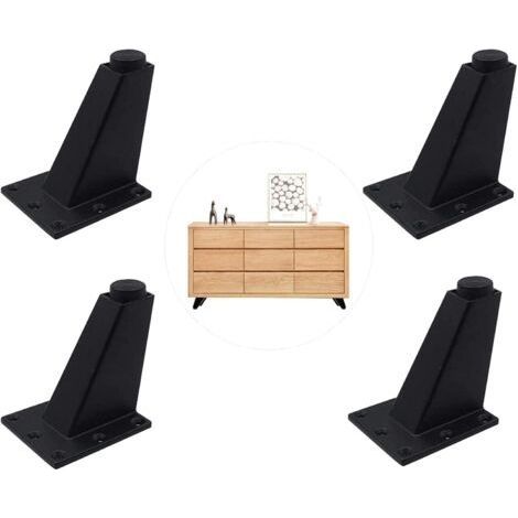 4 pièces pieds réglables pieds de meubles pieds de cuisine comptoir bar table tv pieds de table noir (1/5)