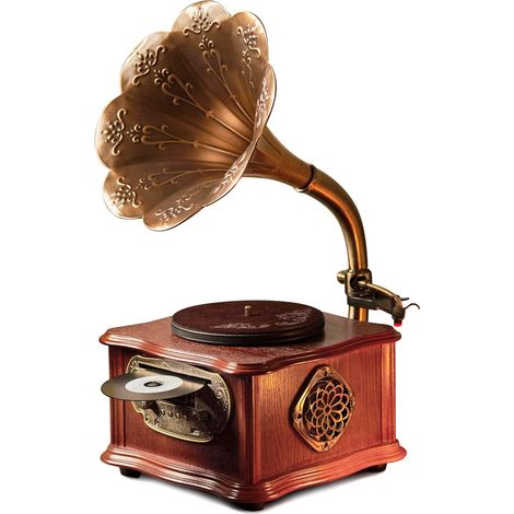 Tourne-Disque rétro Noir avec Bluetooth, phonographe et Lecture de CD, Radio FM, Commande par télécommande (vs-1722 CD) (1/5)