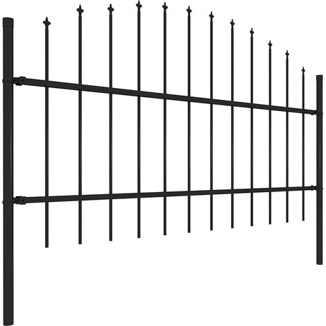 Recinzione da giardino Recinto da giardino Woerden con Punta a Lancia in Acciaio 170x100 cm Nero (1/4)