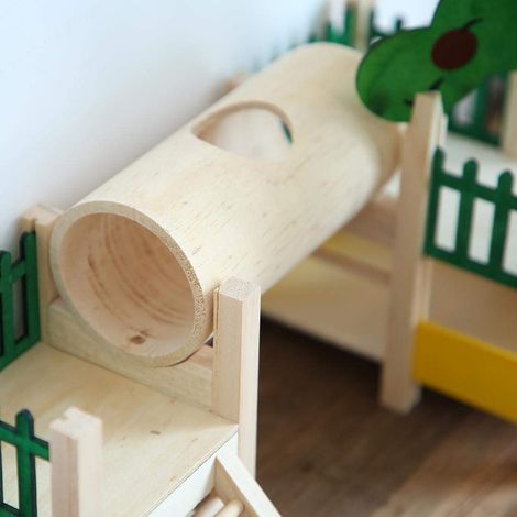 Cabane pour hamster en bois de luxe avec toboggan château (1/5)