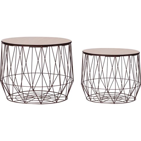 Tables basses 2 pcs cuivre vidaXL (1/5)