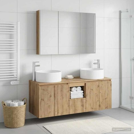 vidaXL Bathroom Cabinet Set 4 pcs Artisan Oak Engineered Wood (1/5)