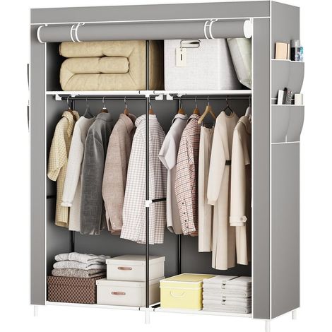 Trade Shop - Armadio Portatile En Tela Organizer Pieghevole With Mensole 2 Binaries To Append You - (1/5)
