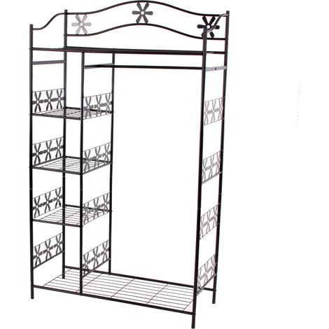 Portemanteau / garderobe / étagère / penderie / patère Genève, 100x43x172cm, métal