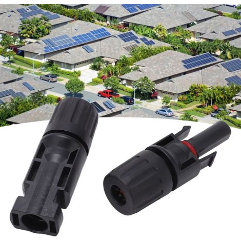 Kit de connecteurs photovoltaïques solaires MC4 de 12 pièces avec clé de connexion, 6 paires de connecteurs mâles/femelles, étanche IP67, 1000V-30A. (1/5)