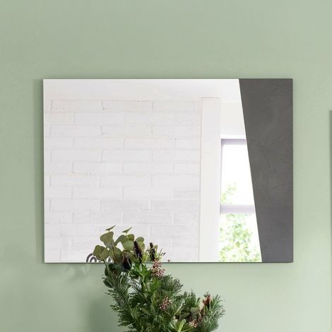 Dmora - Espejito Dabadal, Espejo de baño, 100% Made in Italy, cm 80x2h60, Pizarra (1/3)