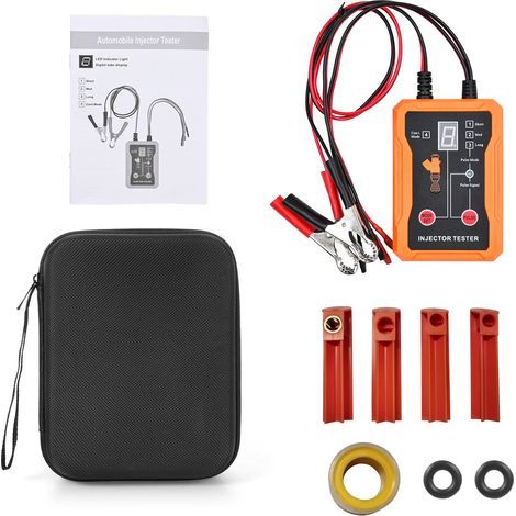 Xiuganpo Kit D'outils Universels de Test et de Nettoyage des Injecteurs de Carburant, 8 Modes D'impulsion, Large compatibilité pour Presque Les Modèles de Véhicules, Protection Contre Les (Orange). (1/5)