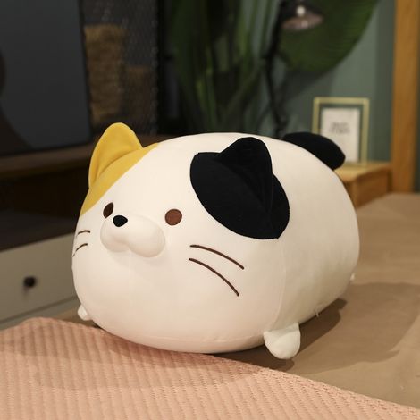 Oreiller Peluche Chat Mignon Coussin Doux pour Enfants et Amoureux des Animaux