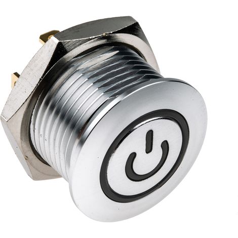 Bouton-poussoir, Momentané lumineux, LED Blanc, Unipolaire à une direction, 2 A, Translucide, Montage panneau ( Prix pour Paquet de 1 )