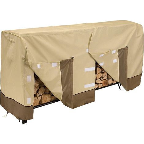 Firewood Rack Cover 8Ft, Heavy Duay Waterproof Log Rack Cover with 210D Oxford & Weather-Resistant,Firewood Storage Holder Cover for Indoor Outdoor - 96" L x 24" W x 42" H