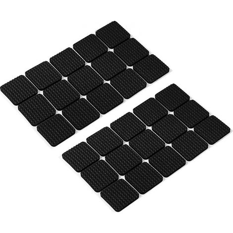 Patins carrés noirs pour pieds de table, 2,52,5 cm, 30 pièces, pour canapés, chaises de salle à manger et pieds de table patins antidérapants. (1/5)