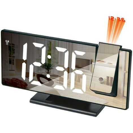Réveil numérique LCD de chevet, réveil intelligent pour enfants et étudiants, réveil lumineux, réveil pour personnes âgées, blanc. (1/2)