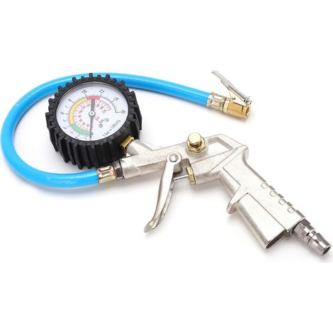 Gonfleur/dégonfleur de pneus avec manomètre 0-220 PSI (16 bar) - Embout de gonflage universel pour voitures, camions et motos (1/5)