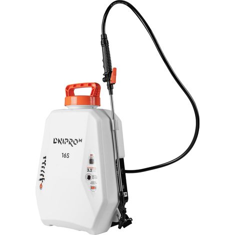 Dnipro-M Pulverizador Eléctrico a Batería 16L – Motor Brushless, Presión 1,5–4 Bar, Boquilla Ajustable 0°–120°, Lanza 100 cm, 2 Velocidades – Uso Profesional Jardín y Agricultura – 16S
