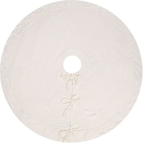 Jupe de Sapin de Noël, 62cm Sapin de Noel Beige Pied De Sapin De Noel Ronde Tricot Tapis Sapin de Noel Couvre-Pied De Sapin (1/5)