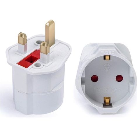 Deux adaptateurs de voyage - Adaptateur - Adaptateur de type G - Adaptateur - Blanc - ABS Blanc (1/5)