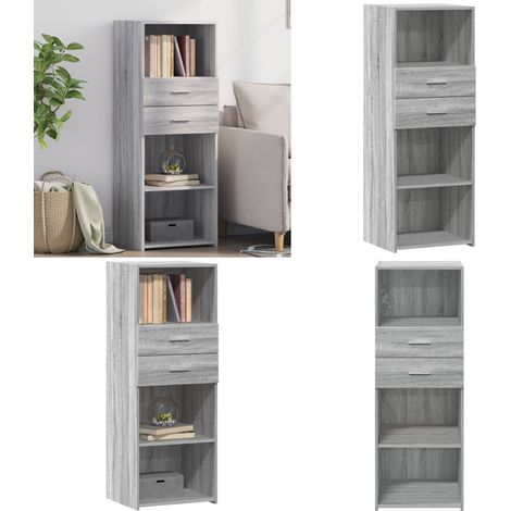 Highboard Grau Sonoma 45x42,5x124 cm Holzwerkstoff - Sideboard - Hochboard - Wohnzimmermöbel - Grau - Holzwerkstoff - Home & Living (1/5)