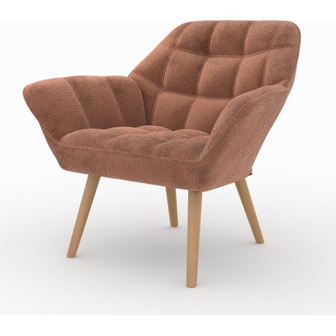 Fauteuil en tissu rouge ancien - SIMBA