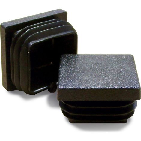 Ajile -  Embout Insert Protection à Ailettes Entrant Patin Pied de Chaise Meuble Mobilier Tubulaire Carré en Plastique NOIR Pour Tube 20 x 20 mm