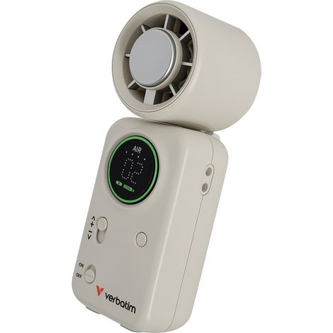 Ventilateur à main sur batterie Verbatim Cool'n'Go Ice Touch Mini (Blanc/Argent)