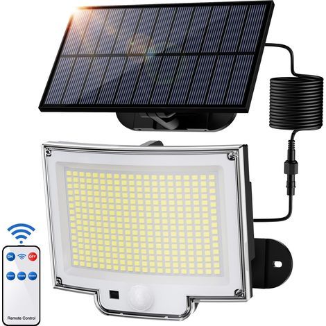 318 LED Solar-Außenleuchte mit Bewegungsmelder, 3000 lm, 3 Modi, IP65 LED-Solarstrahler (1 Stück - 318 LEDs, kaltweiß) (1/5)