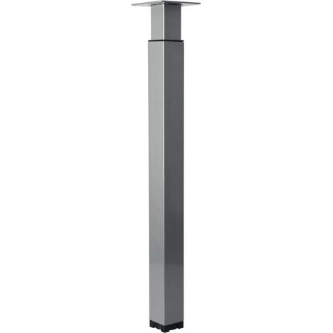 Pied de table carré Zoom - Alu brossé