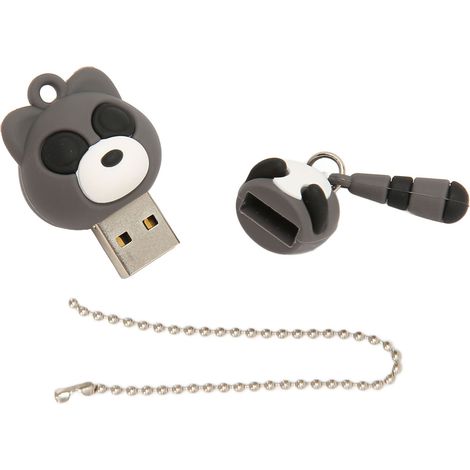 Clé USB 2.0 128GB Raccoon Mignon, Mémoire Flash Ultra Stable, Compatible PC et Mobile, Prise en Charge à Chaud (1/5)