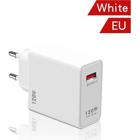 Chargeur USB à charge rapide 120 W, blanc, conforme aux normes UE (1/3)
