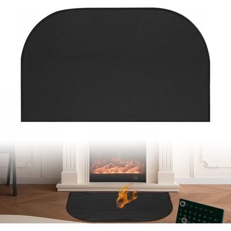 Tapis De Cheminée Ignifuge, 1MM×40CM×60CM Tapis De Cheminée Demi-Rond, TapisCheminée Anti Feu, TapisIgnifuge, Imperméable, Résistant À L'huile, Pour La Protection Du Sol Du Brasier, Poêle, Barbecue (1/5)