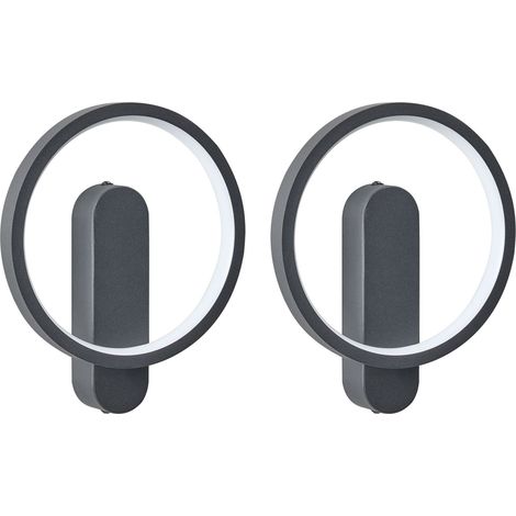 Set of 2 Wall Lamps BLIES LED Metal Black (1/5)