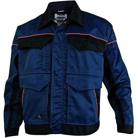Deltaplus 5428520 M2 Corporate Giacca da Lavoro Panoply Sargia 245 gr-mq 65% Poliestere 35% Cotone 6 Tasche Taglia XXXL colore Blu Navy Nero