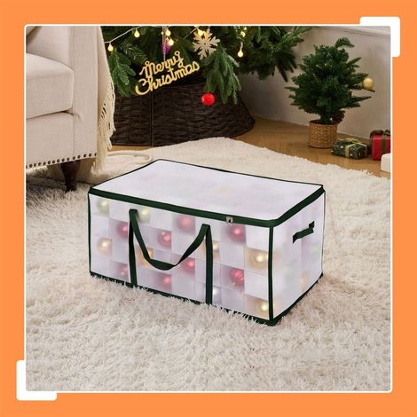 Aufbewahrungsbox fur weihnachtskugeln mit verstellbaren trennwanden