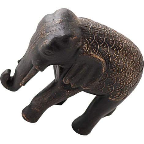 Tischdeko Elefant aus schwarzem Kunstharz leicht und elegant